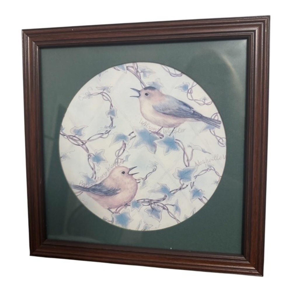Framed Prothonotary Warbler Bird Nature Print Decor 12x12